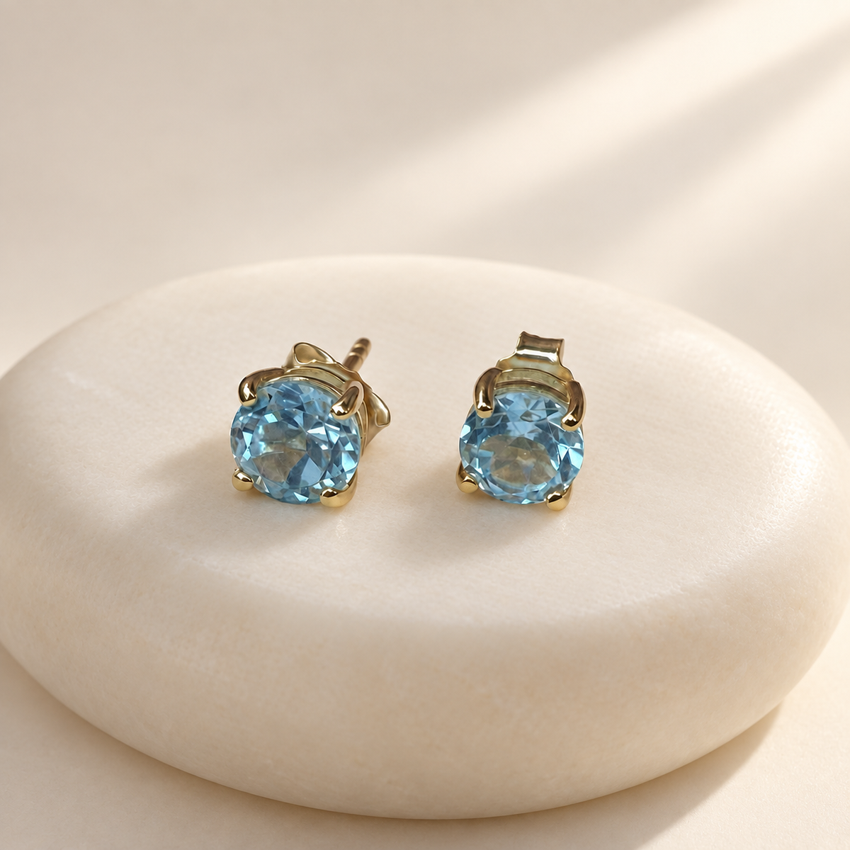 Azure Blue Topaz Studs