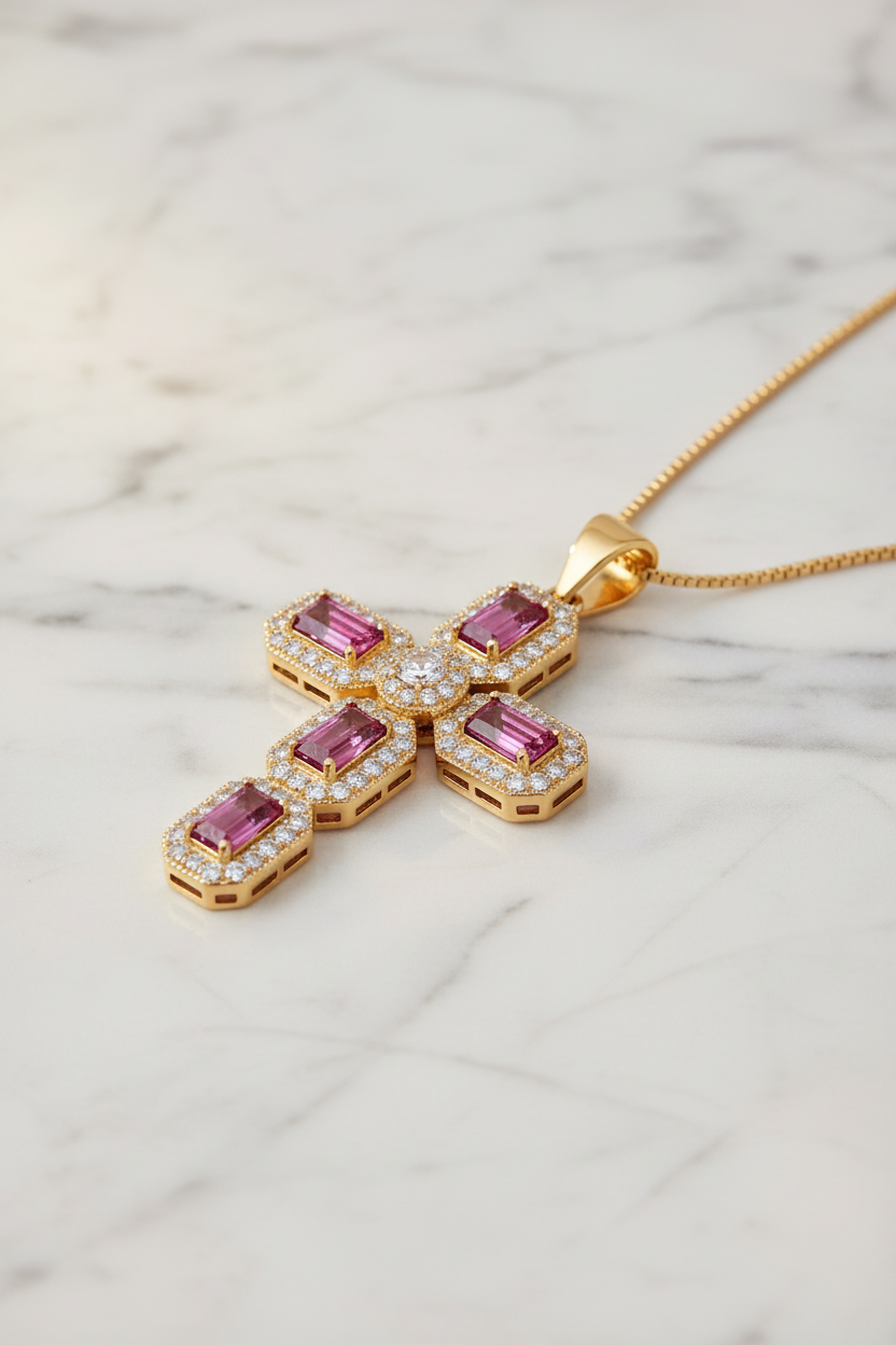 Gold Cross — Marble