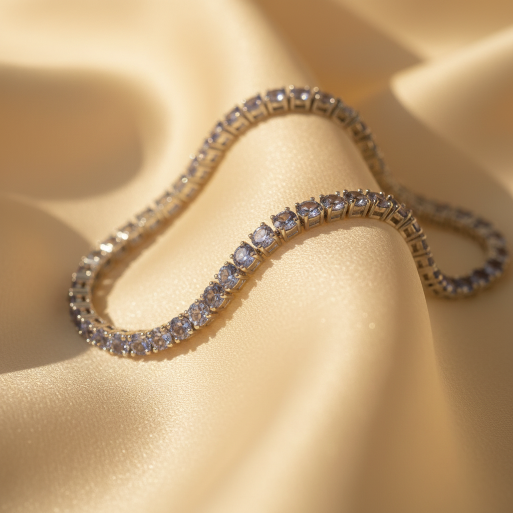 Light Tanzanite Bracelet – Cream Silk