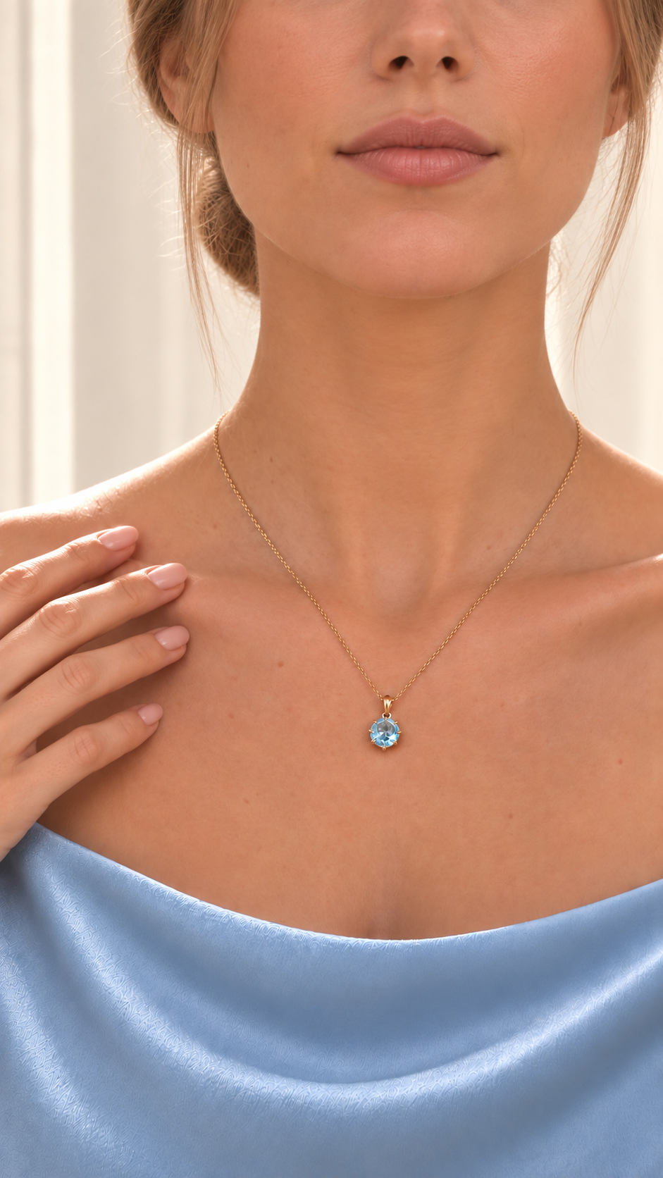 Azure Blue Topaz Necklace