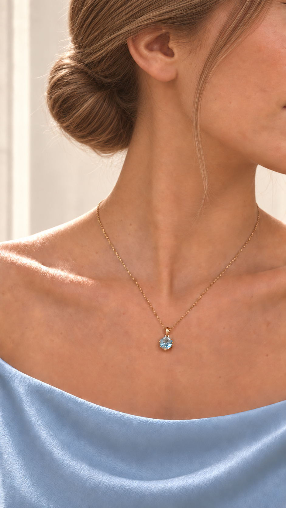 Azure Blue Topaz Necklace